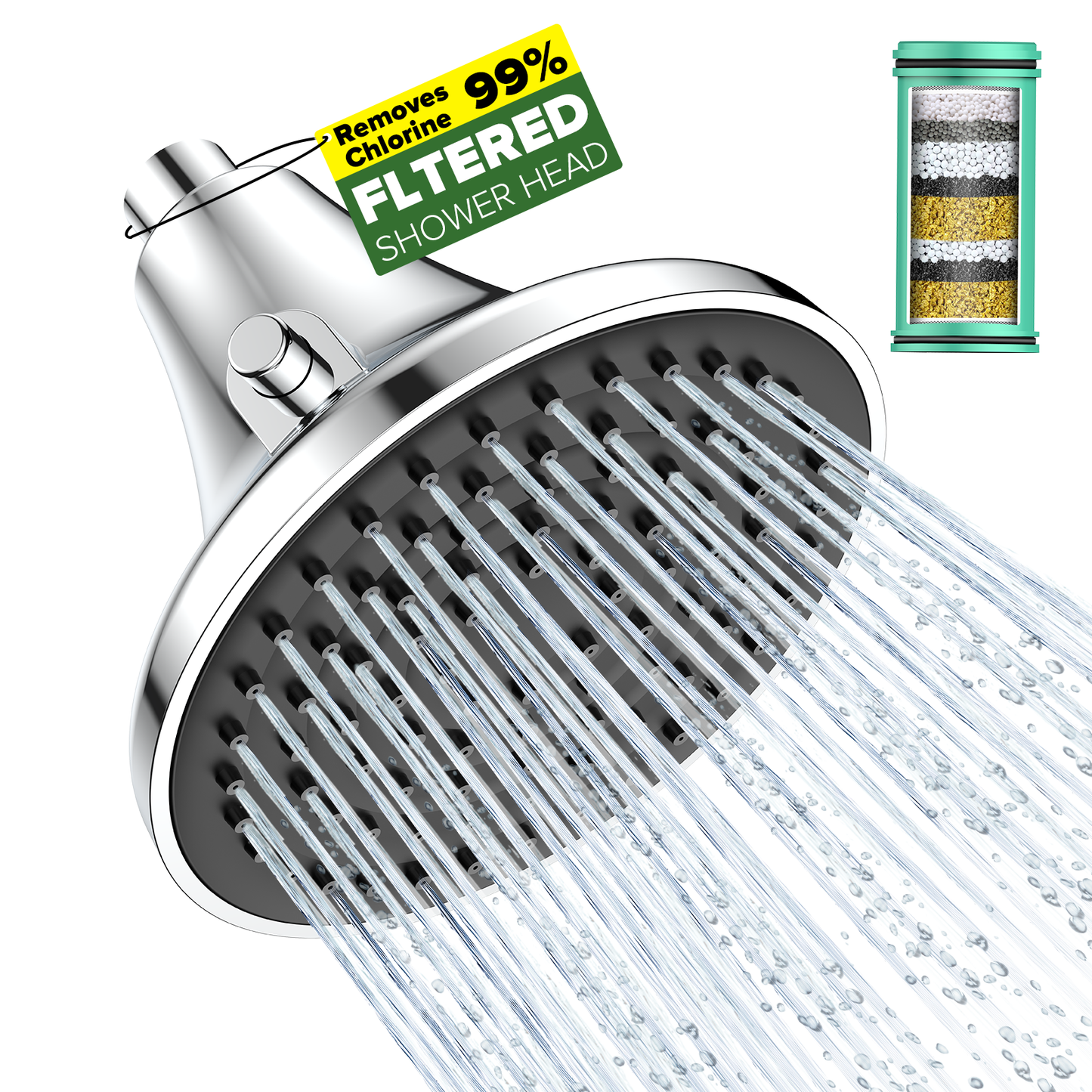 Shower Filter Replacement Cartridge for Filtered Shower Head - 2 Pack Multi Stage Water Softener Filters for Hard Water - Remove Chlorine and Harmful Substances