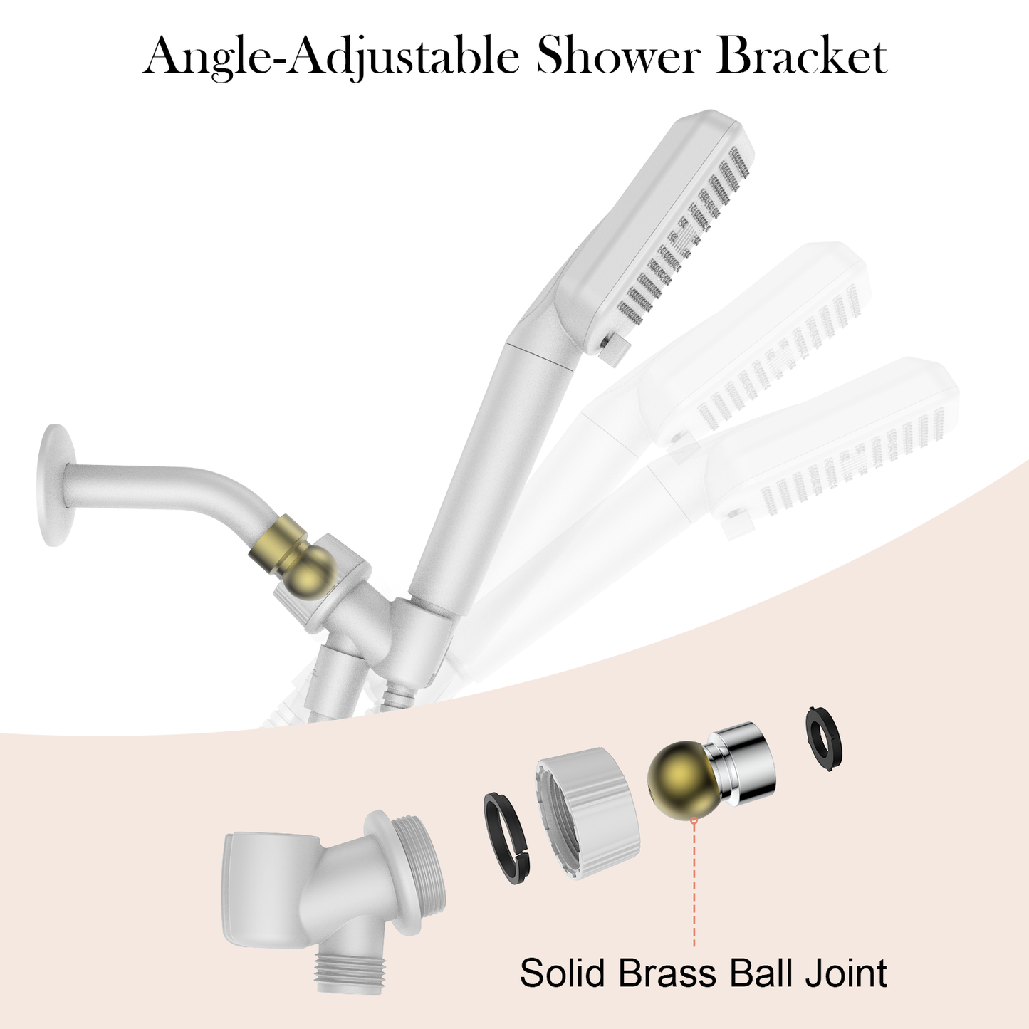 Shower Head Holder for Handheld Shower Head, Adjustable Shower Arm Mount