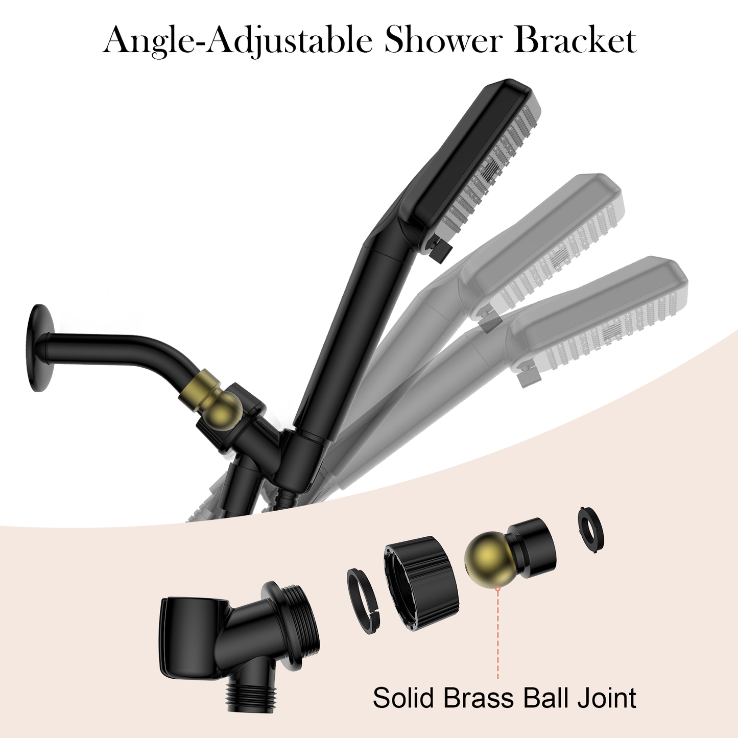 Shower Head Holder for Handheld Shower Head, Adjustable Shower Arm Mount