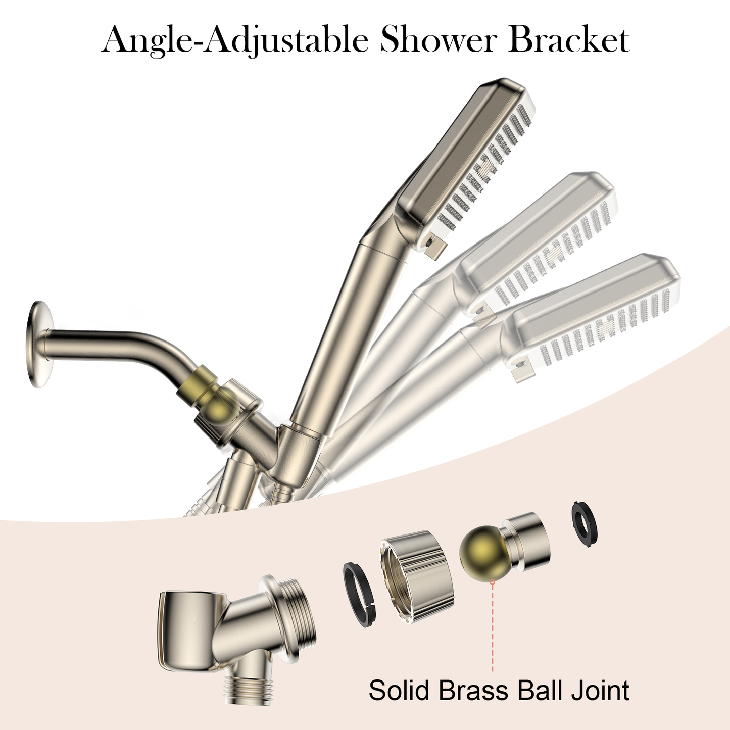 Shower Head Holder for Handheld Shower Head, Adjustable Shower Arm Mount