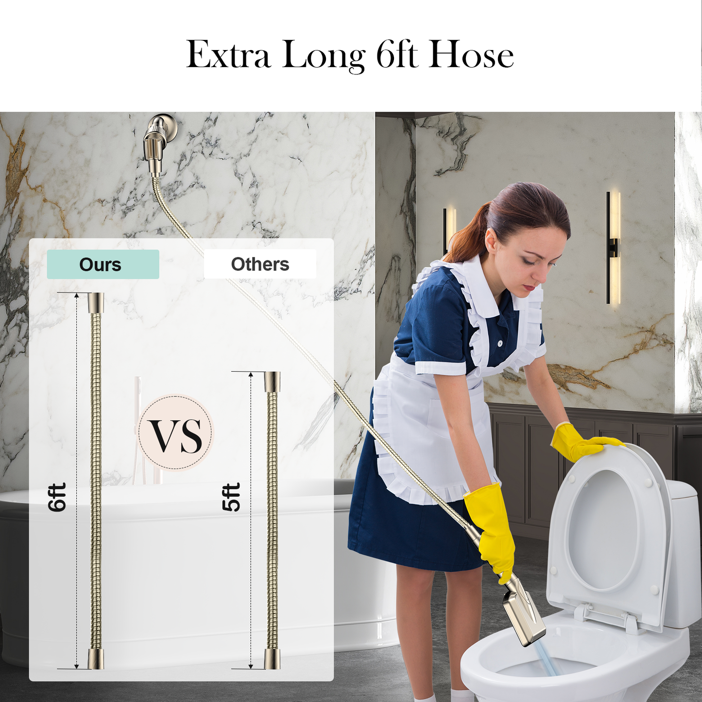 Shower Hose 59 inches Shower Hose Replacement Stainless Steel Hand Held Shower Hose for Shower Head