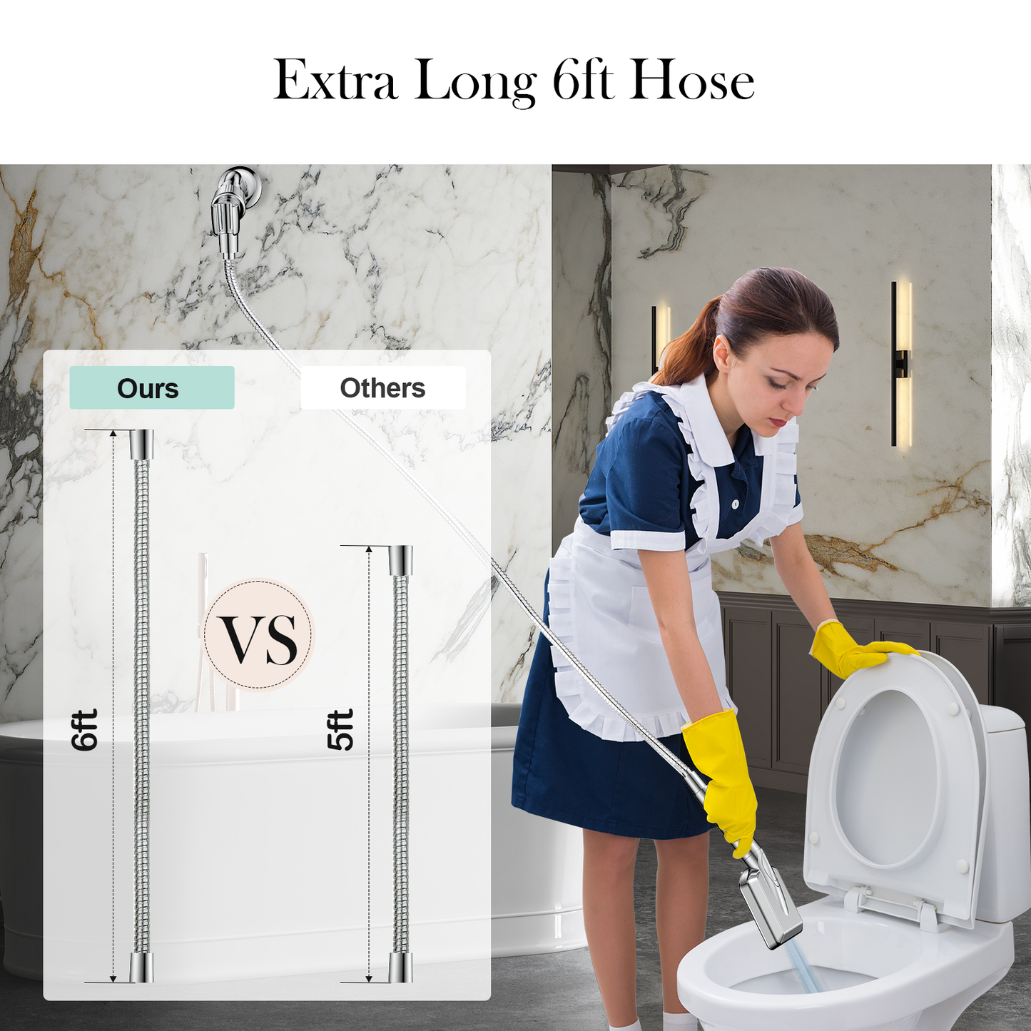 Shower Hose 59 inches Shower Hose Replacement Stainless Steel Hand Held Shower Hose for Shower Head