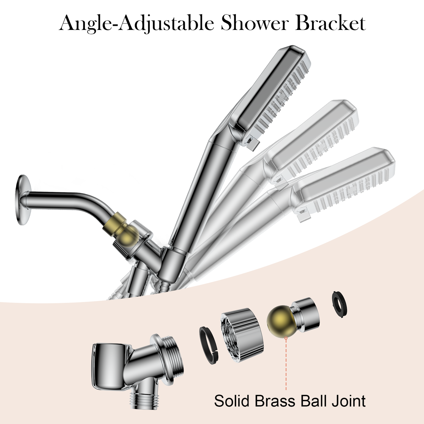 Shower Head Holder for Handheld Shower Head, Adjustable Shower Arm Mount