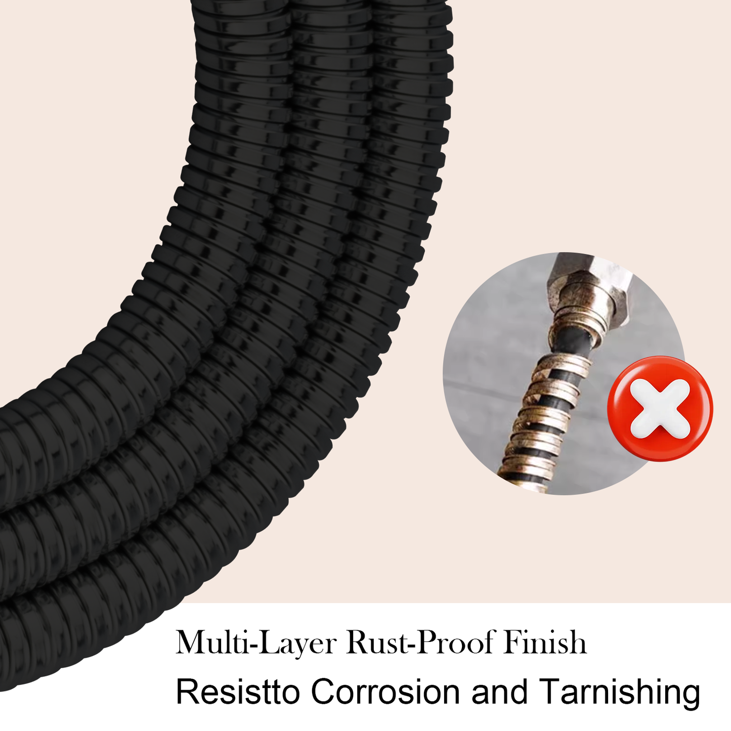 Shower Hose 59 inches Shower Hose Replacement Stainless Steel Hand Held Shower Hose for Shower Head