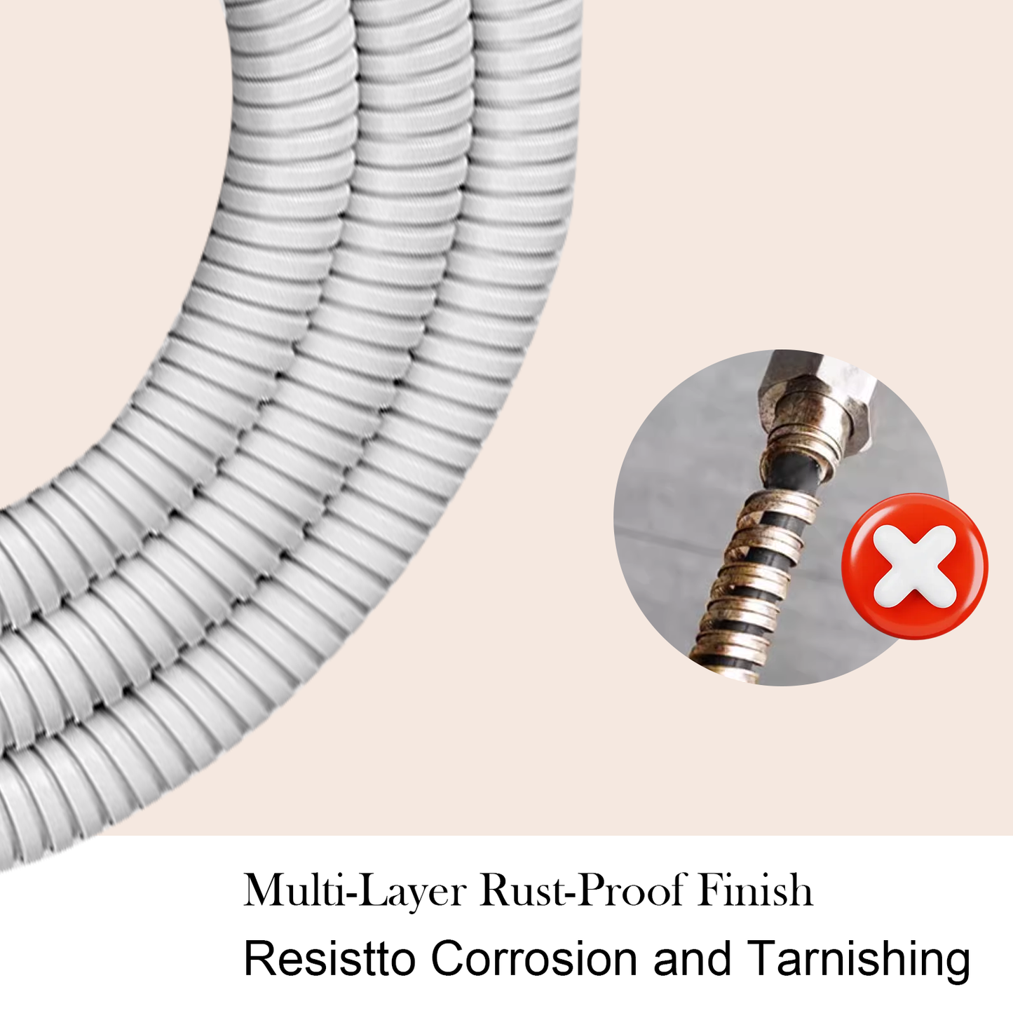Shower Hose 59 inches Shower Hose Replacement Stainless Steel Hand Held Shower Hose for Shower Head