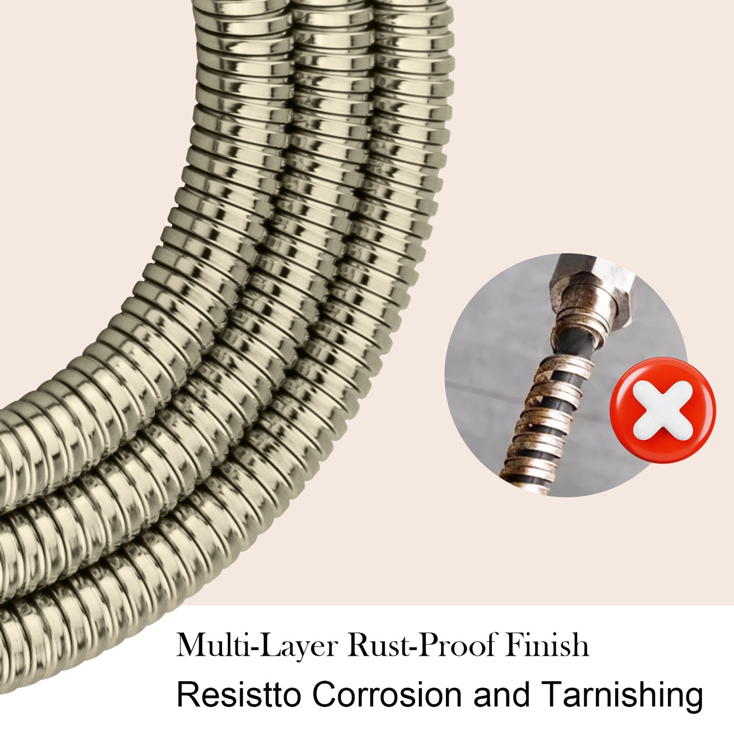 Shower Hose 59 inches Shower Hose Replacement Stainless Steel Hand Held Shower Hose for Shower Head