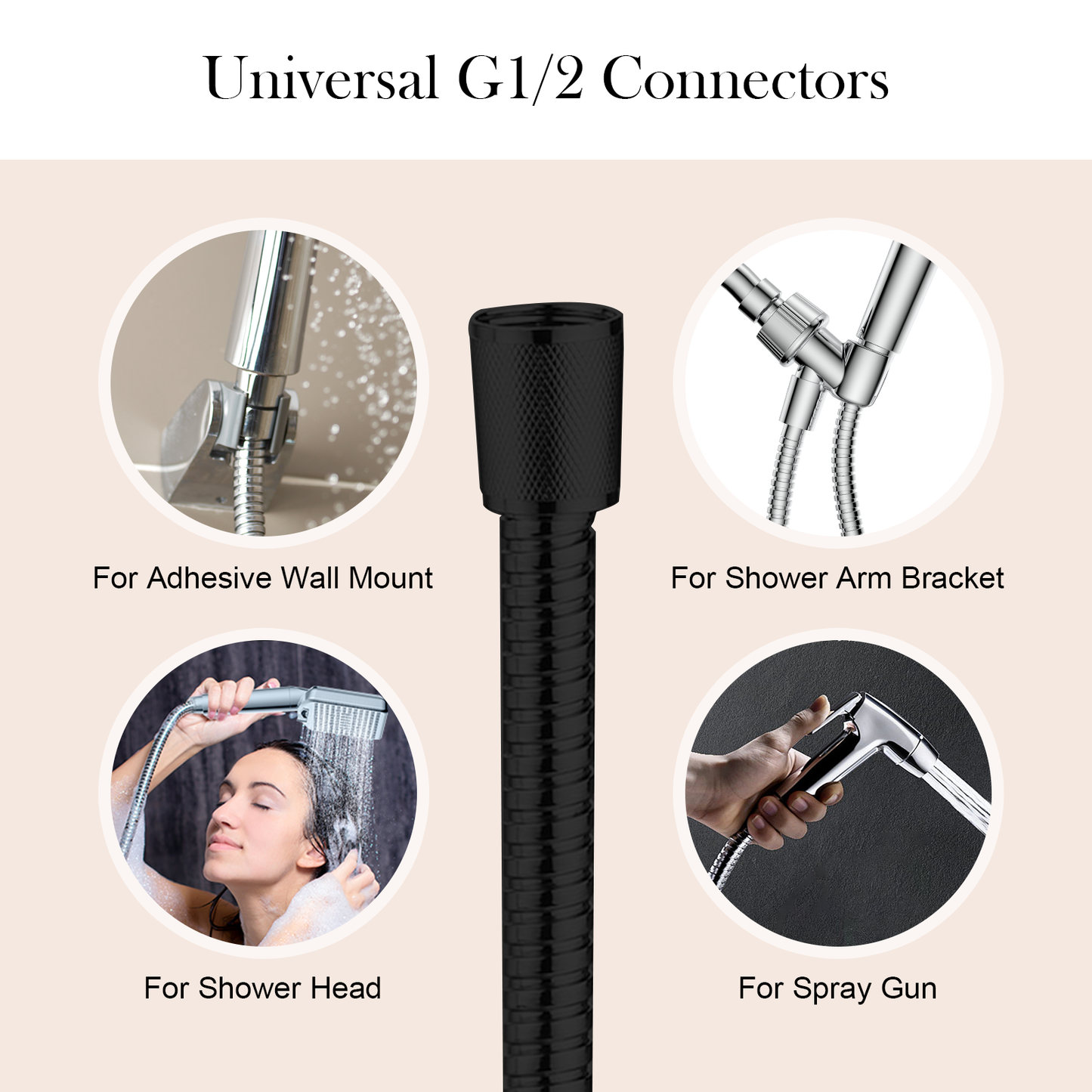 Shower Hose 59 inches Shower Hose Replacement Stainless Steel Hand Held Shower Hose for Shower Head