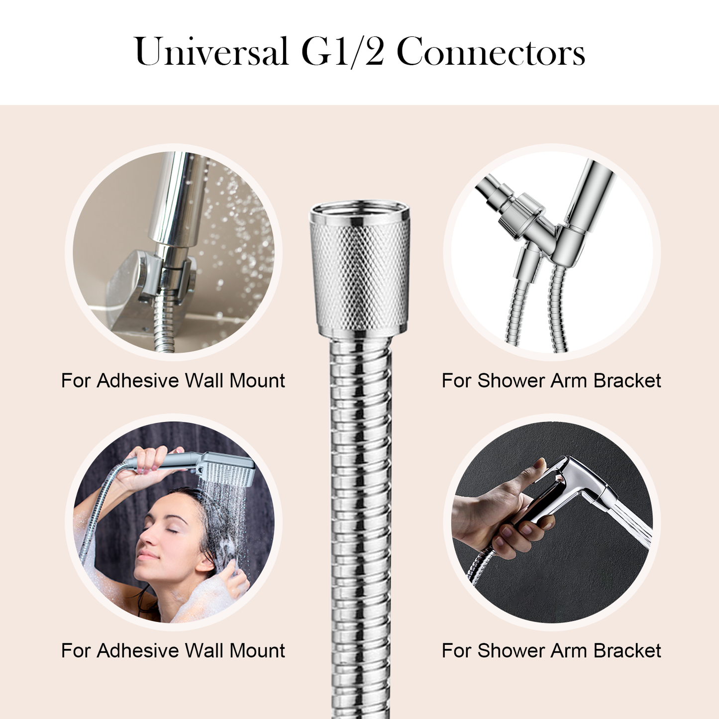 Shower Hose 59 inches Shower Hose Replacement Stainless Steel Hand Held Shower Hose for Shower Head