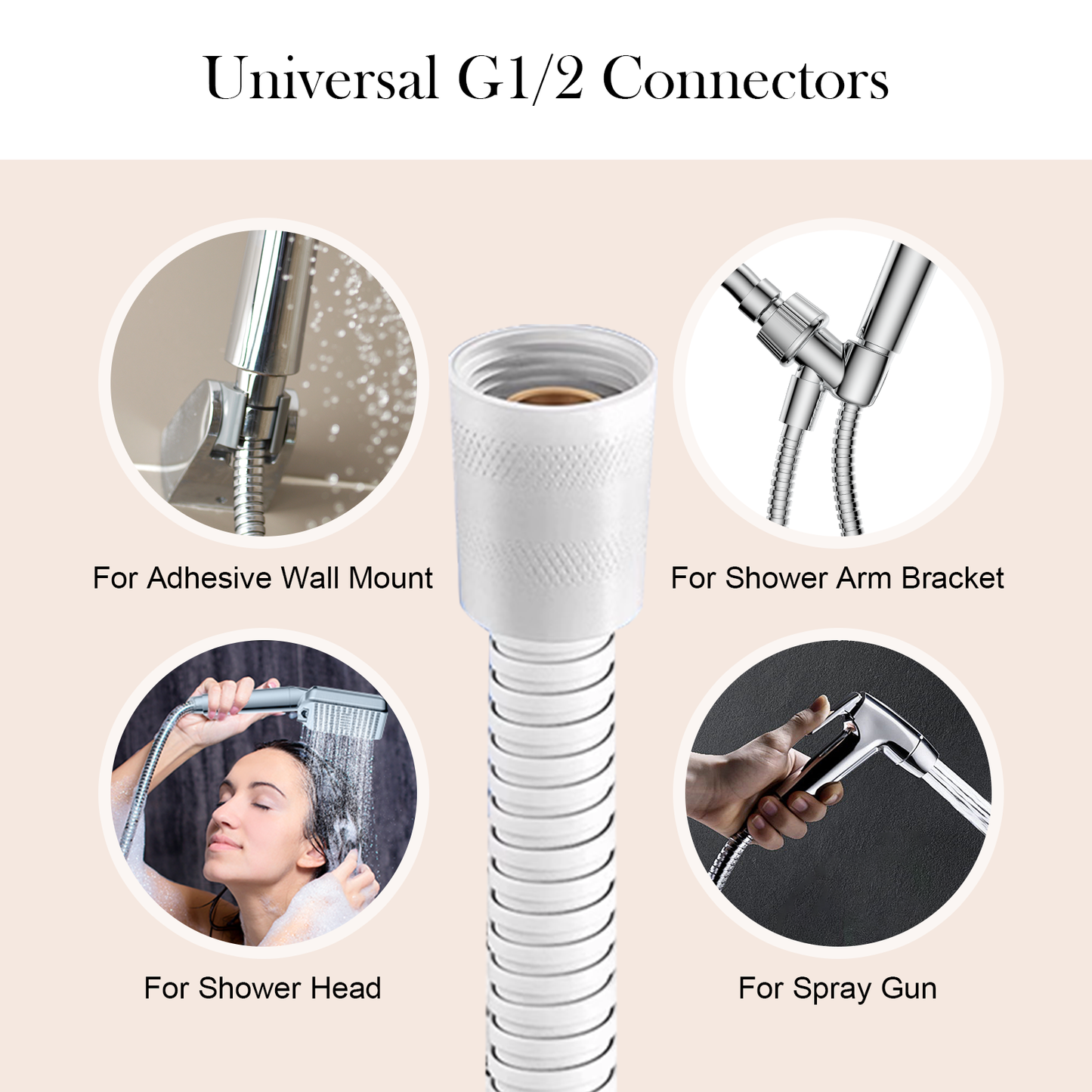 Shower Hose 59 inches Shower Hose Replacement Stainless Steel Hand Held Shower Hose for Shower Head