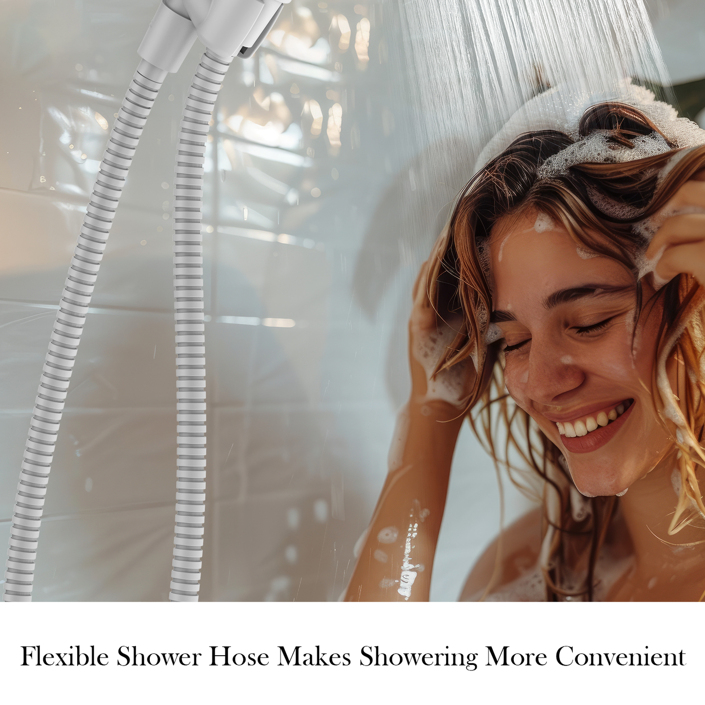 Shower Hose 59 inches Shower Hose Replacement Stainless Steel Hand Held Shower Hose for Shower Head