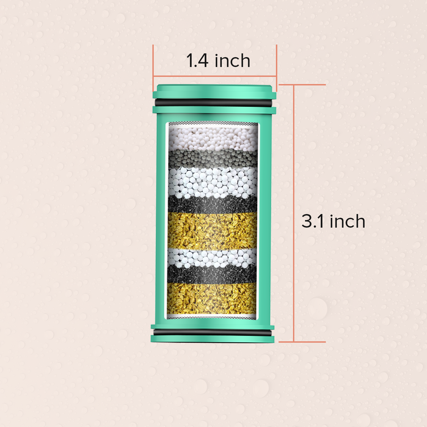 Shower Filter Replacement Cartridge for Filtered Shower Head - 2 Pack Multi Stage Water Softener Filters for Hard Water - Remove Chlorine and Harmful Substances