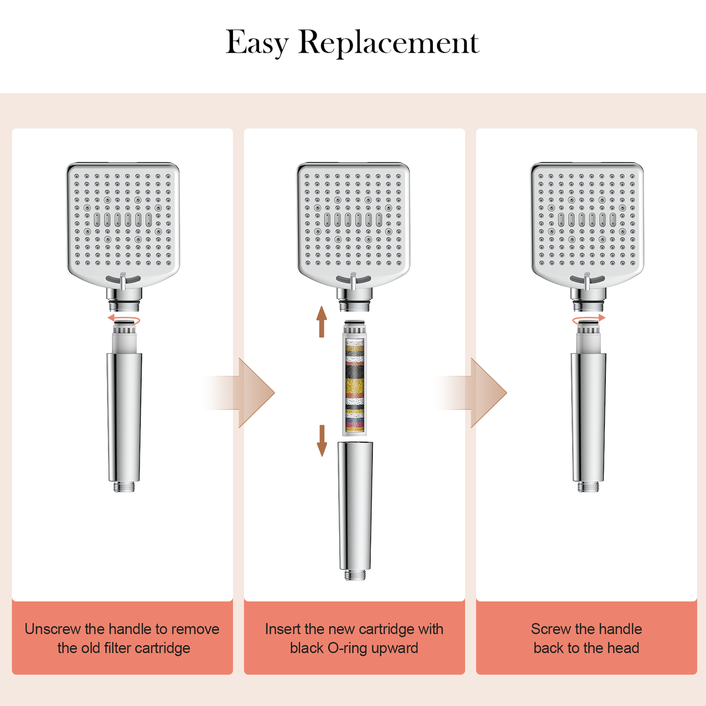 Shower Filter Replacement Cartridge for Handheld Shower Head - 2 Pack Multi Stage Water Softener Filters for Hard Water - Remove Chlorine and Harmful Substances